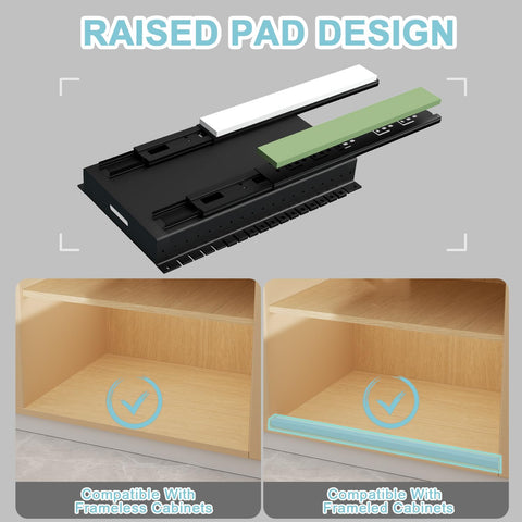 Golener wide handrail helps smooth pulling and stable storage under your kitchen cabinet.