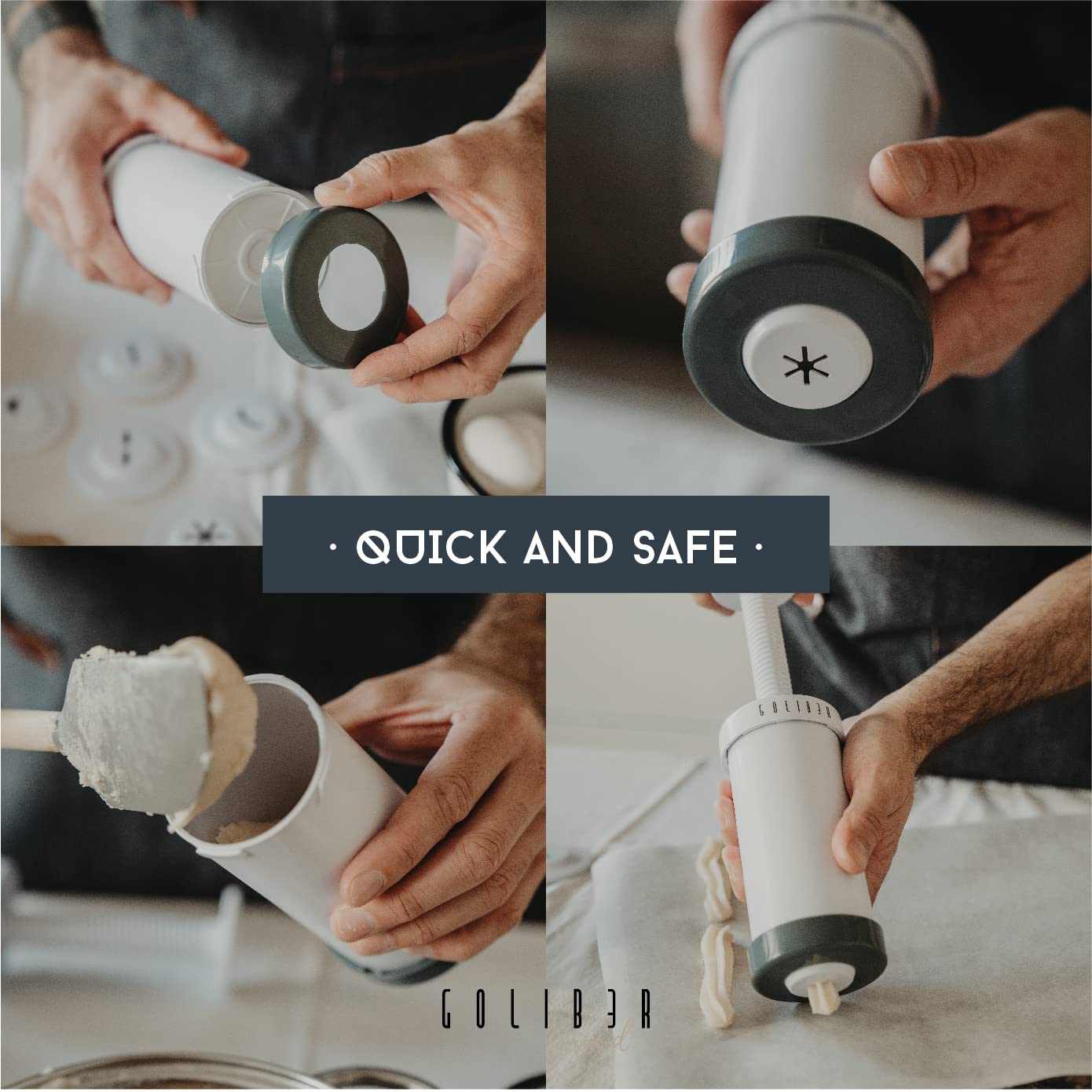 Goliber churro gun grip and handle designed for comfortable use.