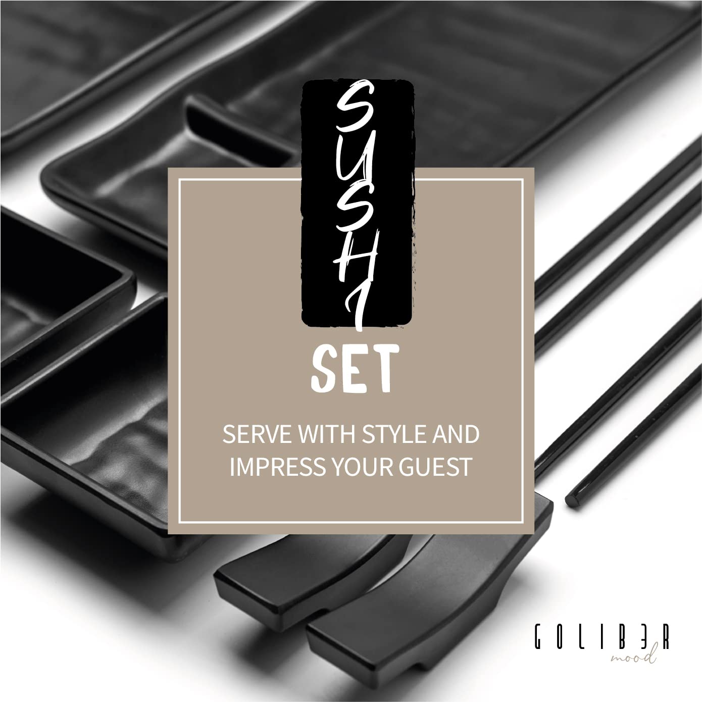 Goliber sauce dishes duo, neatly organizing soy and wasabi.
