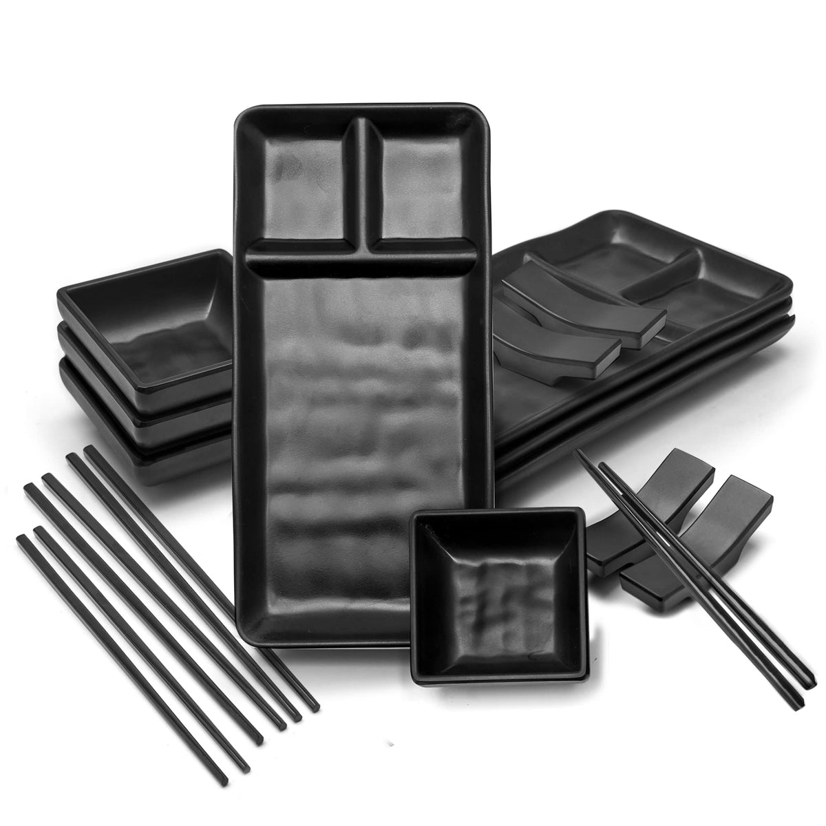 Goliber sushi serving set on the table, perfect for sharing meals with friends.