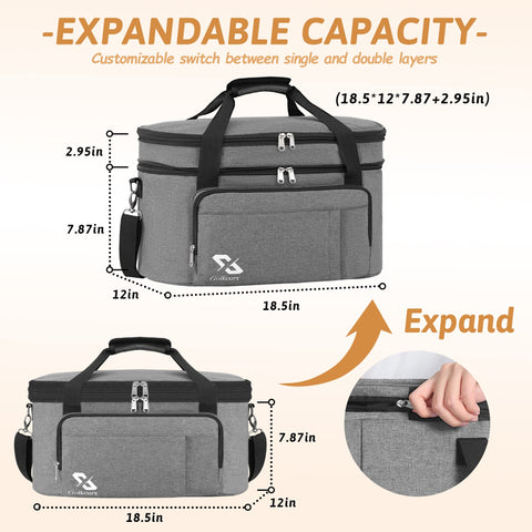 Golkcurx bag top zip compartment stores utensils and napkins securely.