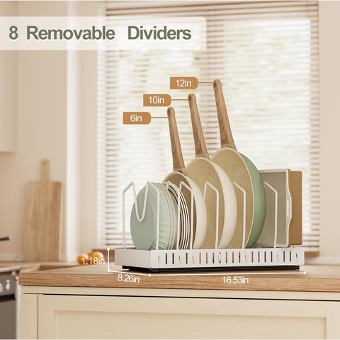 GoMaihe adjustable dividers fit 6–12 inch lids and pans for flexible storage