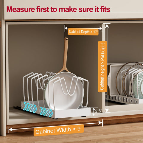 GoMaihe under-cabinet lid holder saves space and neatly organizes lids