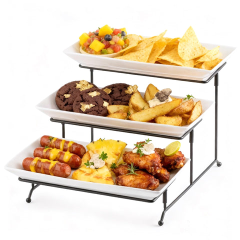 Gomakren 3-tier porcelain cake display for elegant entertaining