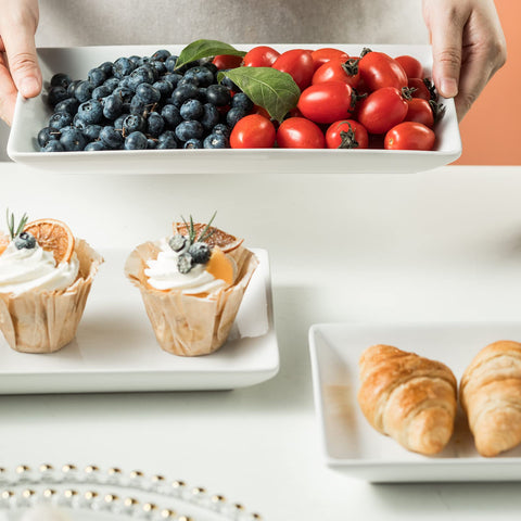 Gomakren fruit cups on a white stand fresh presentation