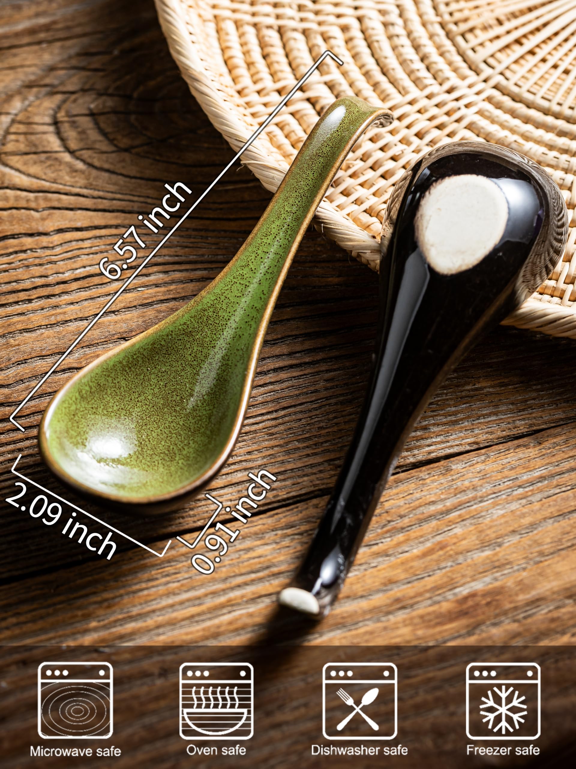Gomakren ceramic spoons with a glossy finish to elevate any table setting.