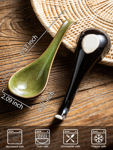 Gomakren ceramic spoons with a glossy finish to elevate any table setting.