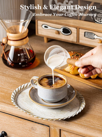 Gomakren Christmas gray porcelain espresso cups ready for gifting