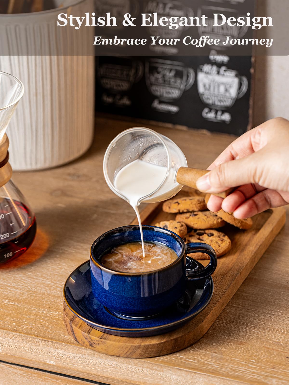 Close-up of thick-walled Gomakren cups preserving heat for longer sips