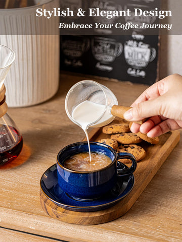 Close-up of thick-walled Gomakren cups preserving heat for longer sips