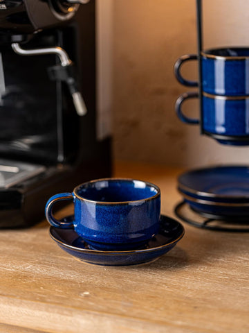 Four Gomakren cups and saucers enabling shared coffee moments