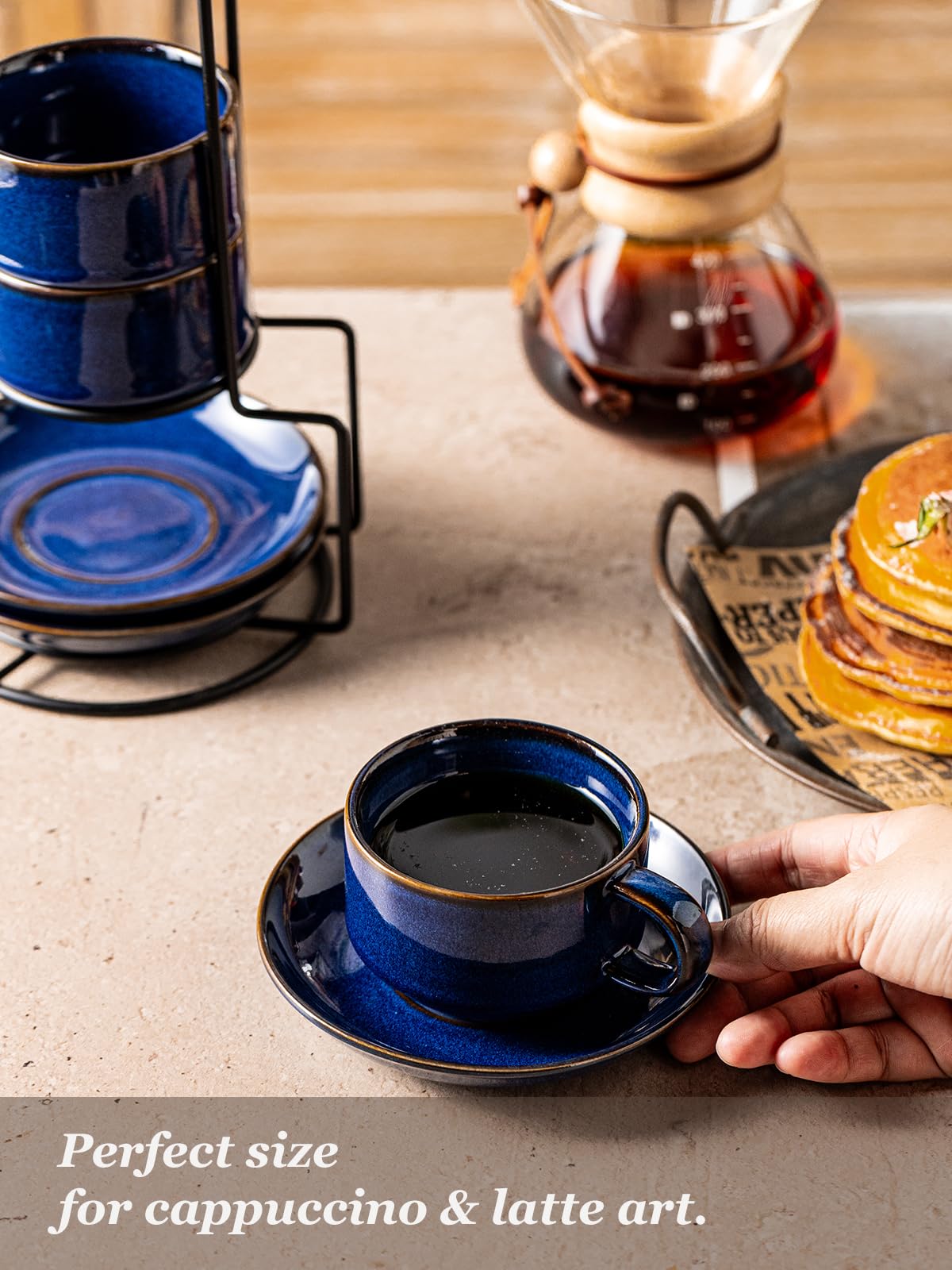 Gomakren glossy porcelain cups with ergonomic handles for easy cleaning