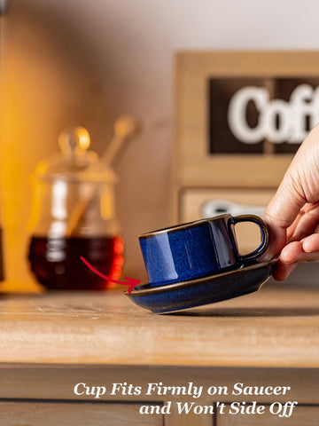 Gomakren groove saucer design helps prevent spills on uneven surfaces.