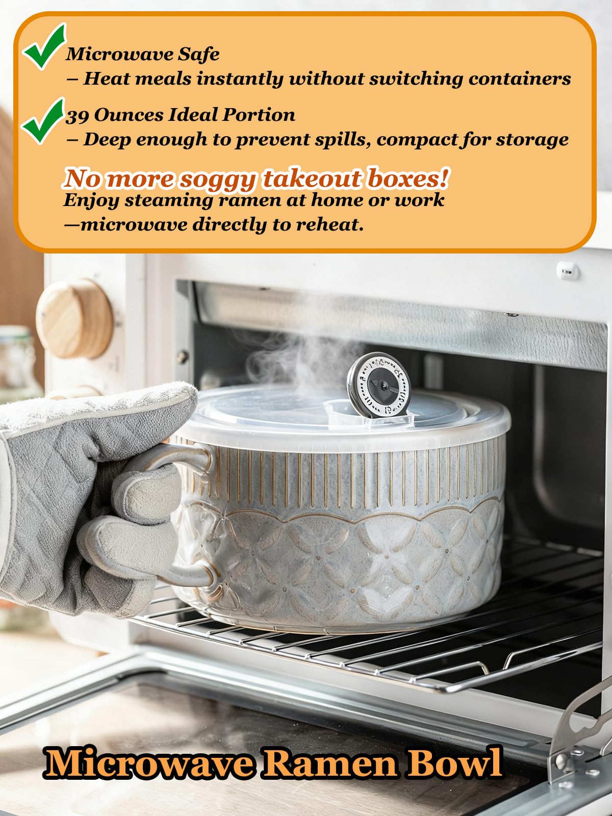 Gomakren leak-proof lid with silicone seal prevents spills during heating.