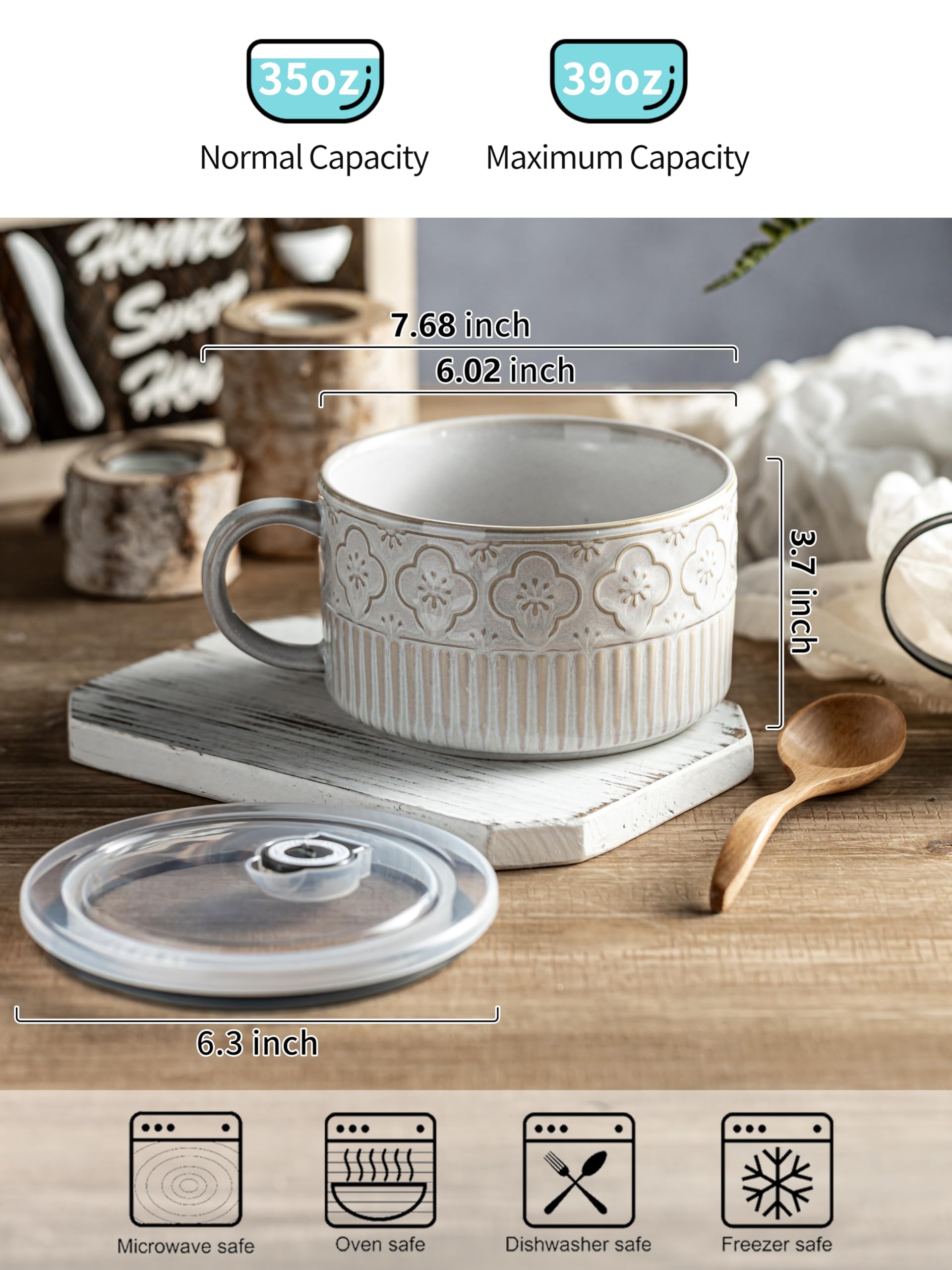 Gomakren ramen bowl with lid offers mess-free transport and reheating convenience.