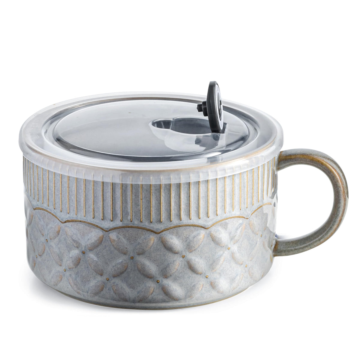 Gomakren soup mug 39oz with handle for easy serving and reheating.