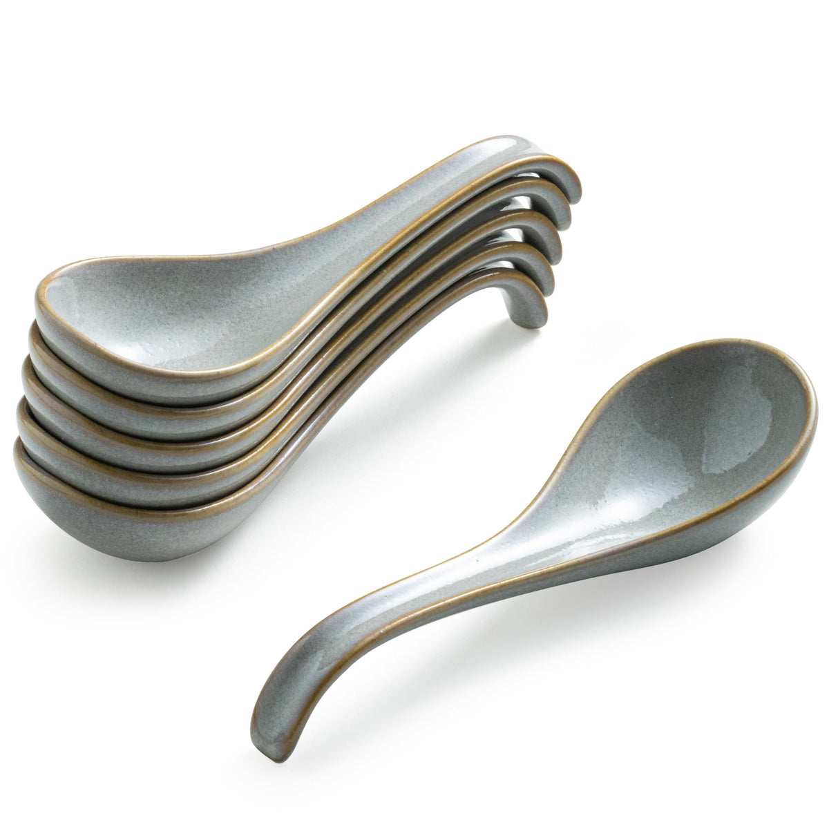 Gomakren soup spoons 6.5-inch gray with spacious bowls for hearty servings.