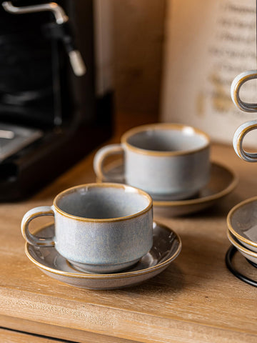 Gomakren 4-piece stackable coffee set neatly organized