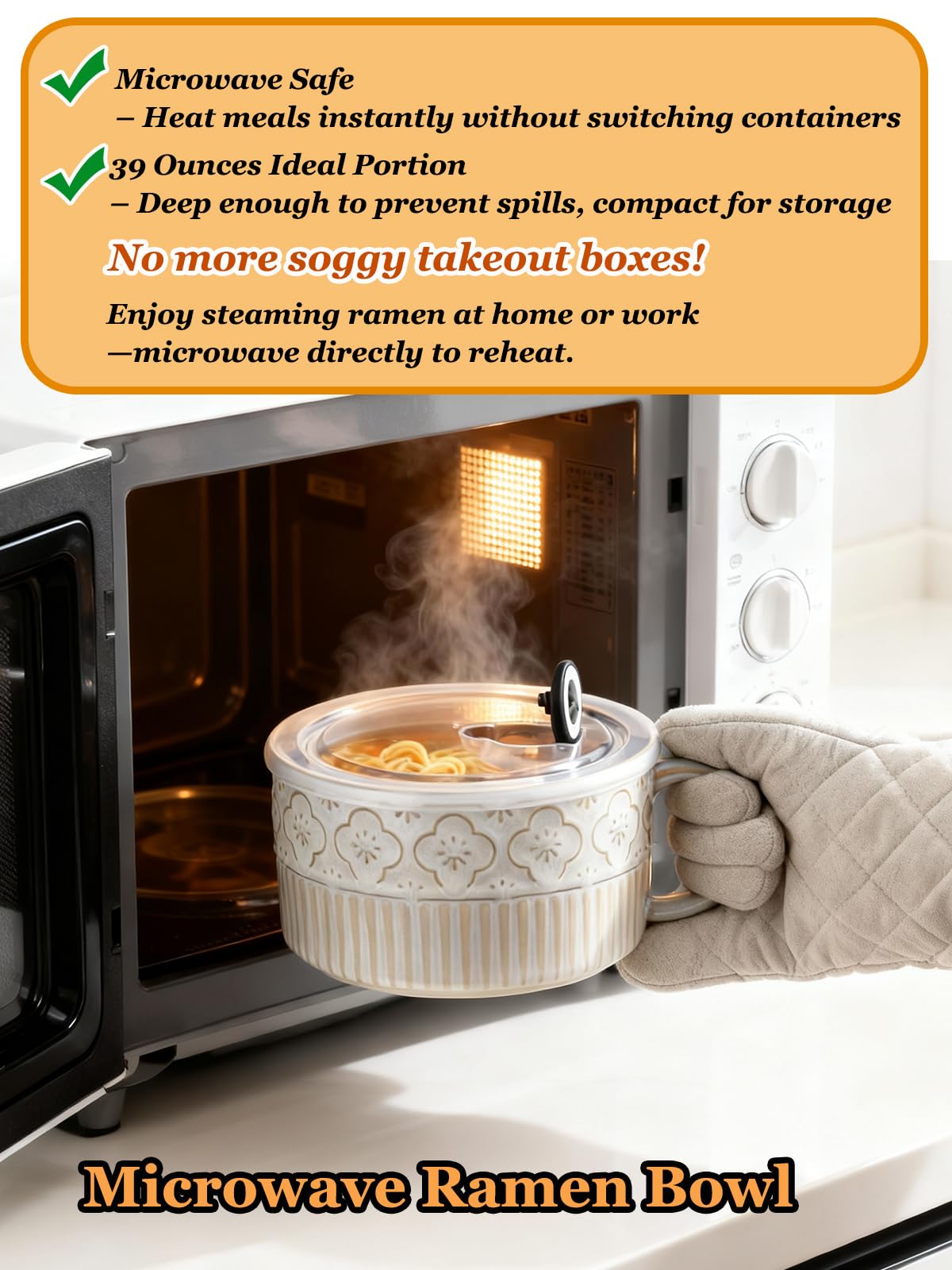 Gomakren stackable ceramic bowl saves space in small kitchens and dorms.