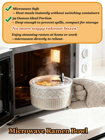 Gomakren stackable ceramic bowl saves space in small kitchens and dorms.