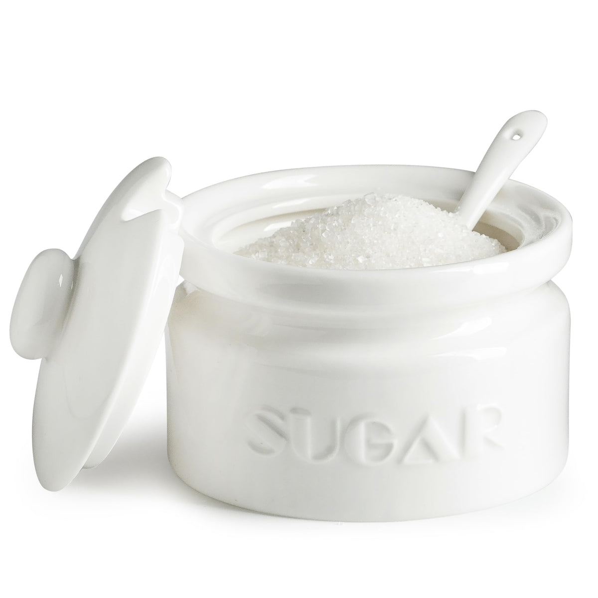 Gomakren sugar bowl with lid and spoon on a coffee station for everyday sweetness