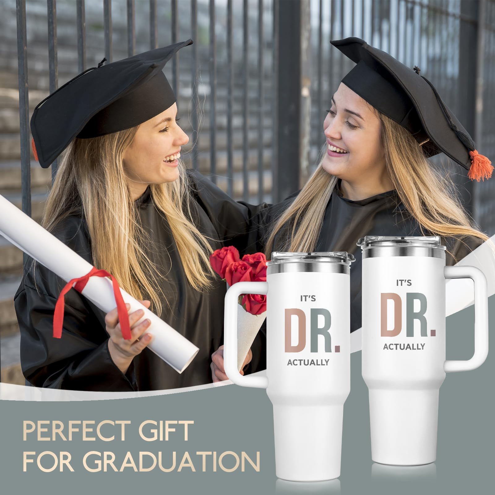 GoMelley It's Dr Actually tumbler side print adds bold style for daily commutes.