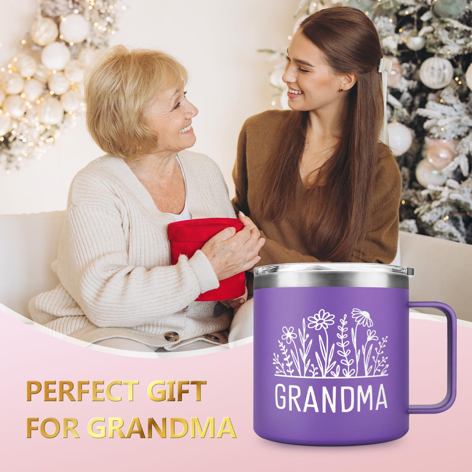 GoMelley nutrition facts label mug with floral accents, playful gift idea for grandkids