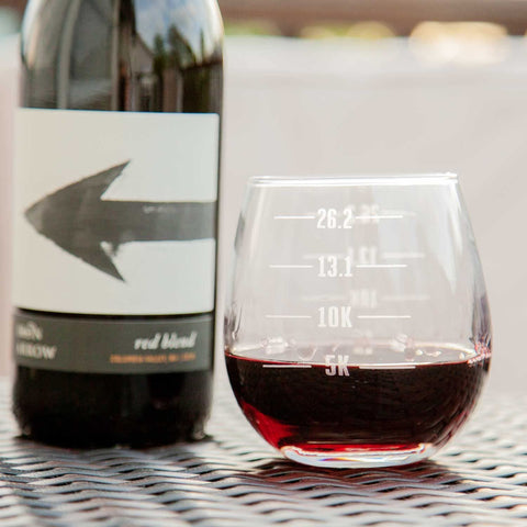 Gone For a Run exclusive runner design wine glass for dedicated post-run relaxation.