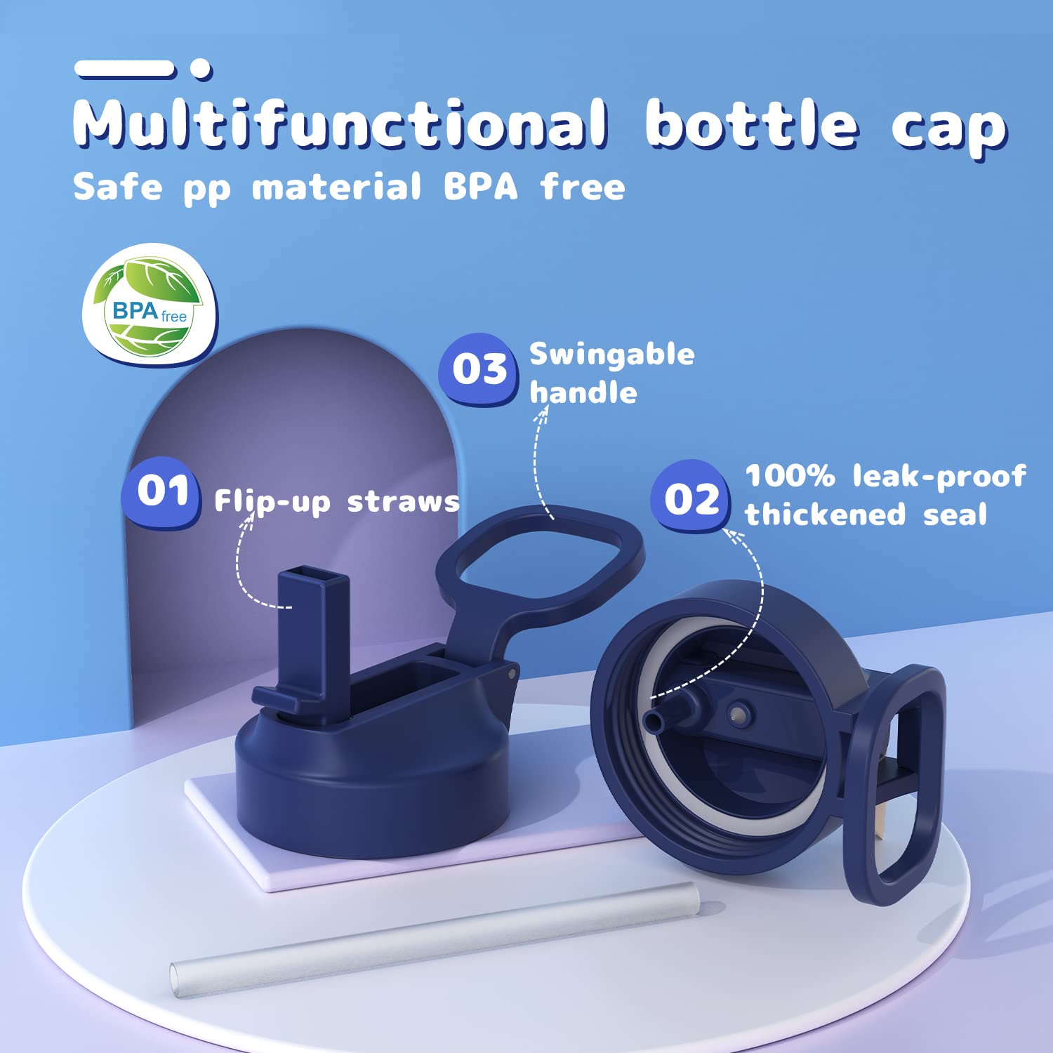 Gonfoam 16oz insulated kids bottle with straw for daylong hydration