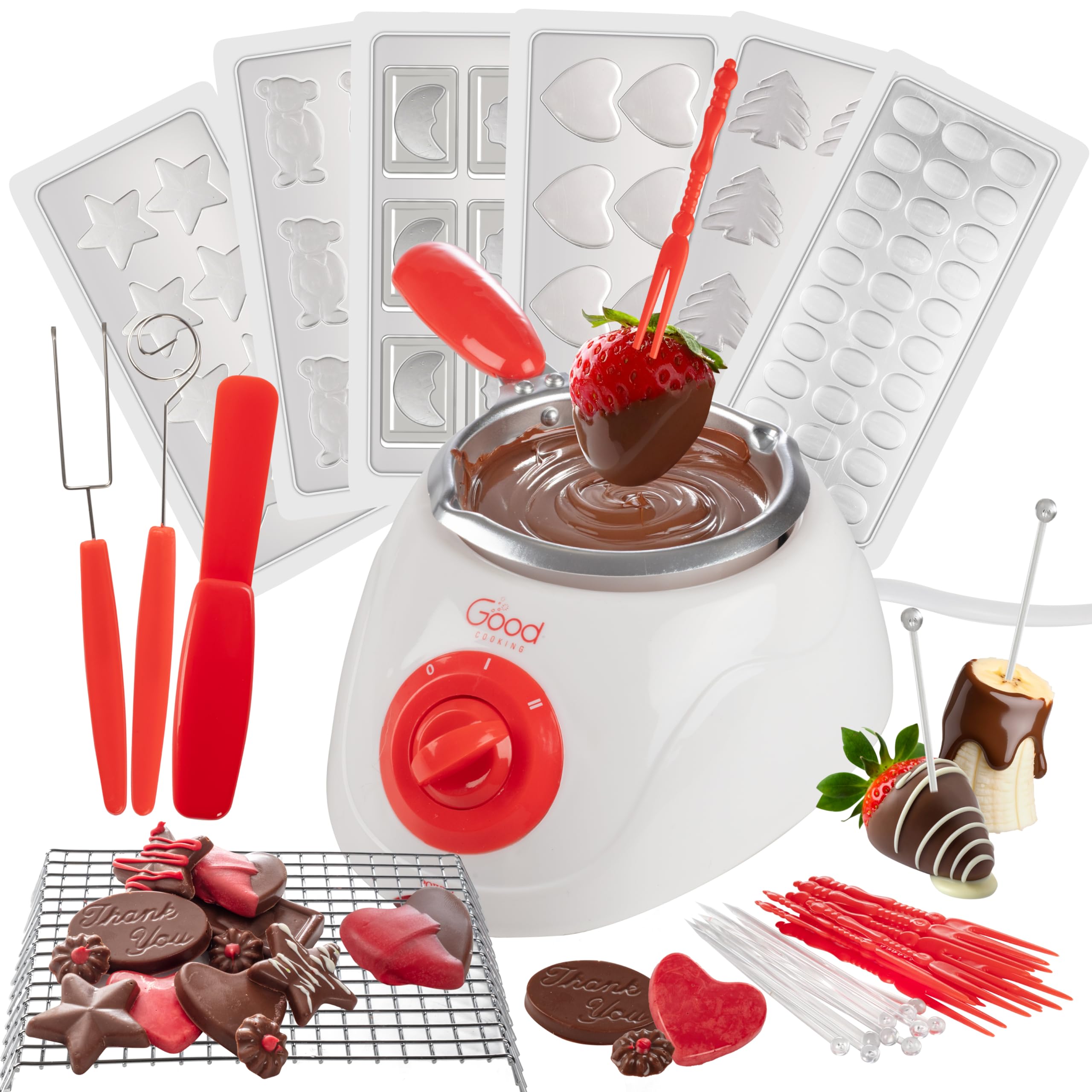 Good Cooking electric chocolate melting pot for smooth melts and easy dipping.