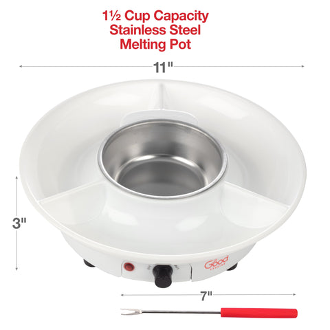 Good Cooking four-color forks for dipping and quick identification during parties.