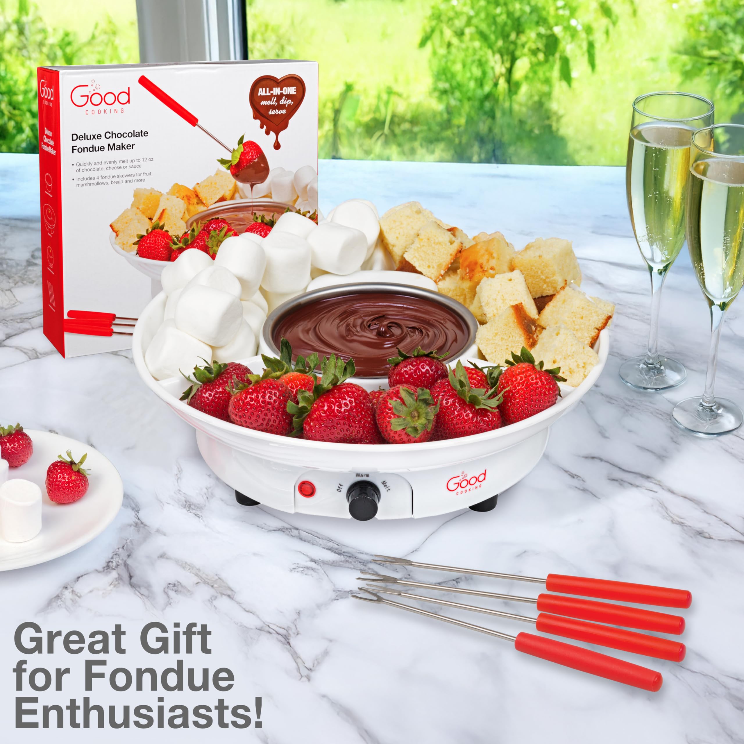 Good Cooking holiday-friendly fondue set, a thoughtful gift for hosts.