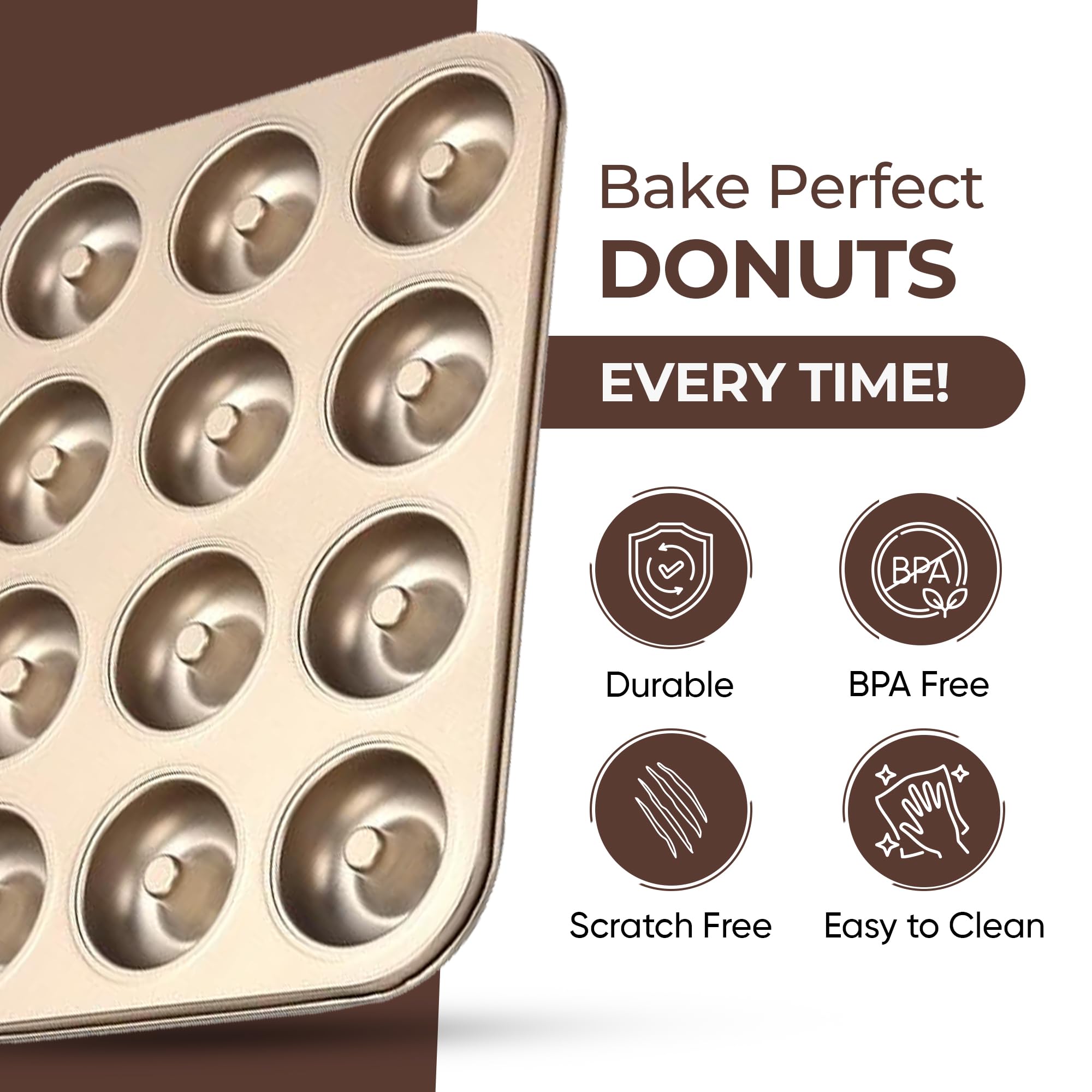 Good Dee's easy-release donut pan reduces sticking and mess