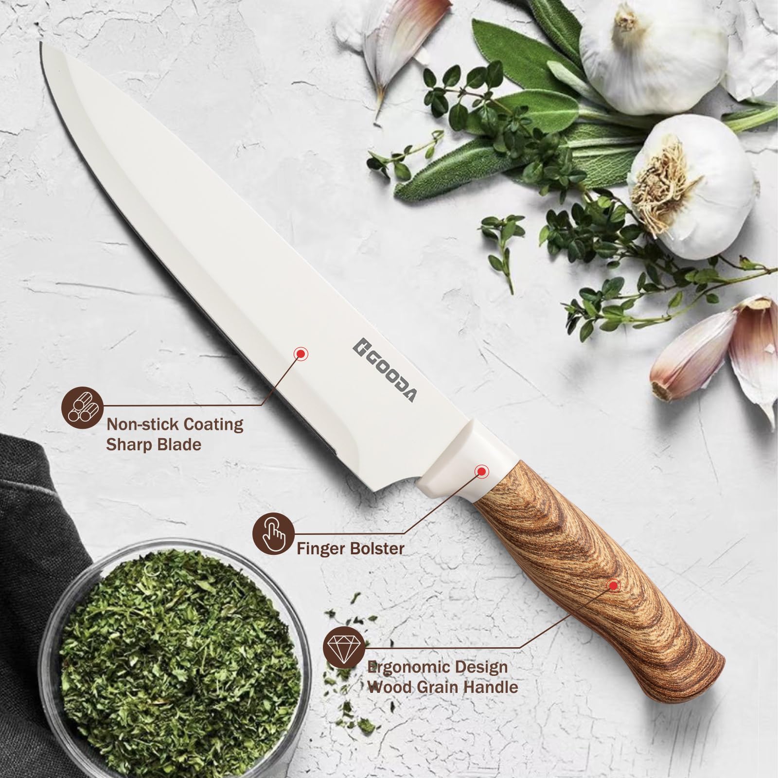 GOODA 8-inch bread knife for clean, even slices