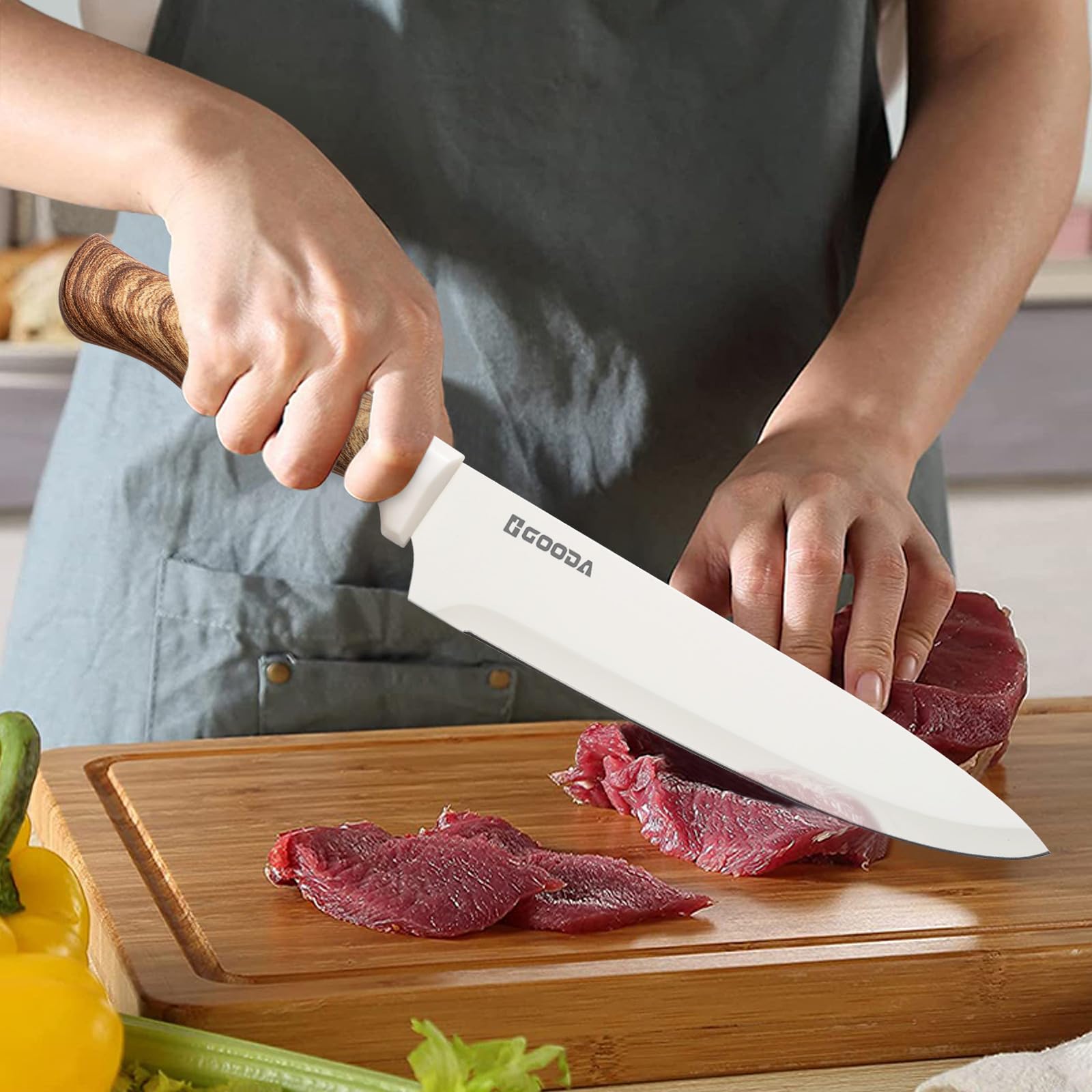 GOODA 8-inch slicing knife for thin, professional cuts