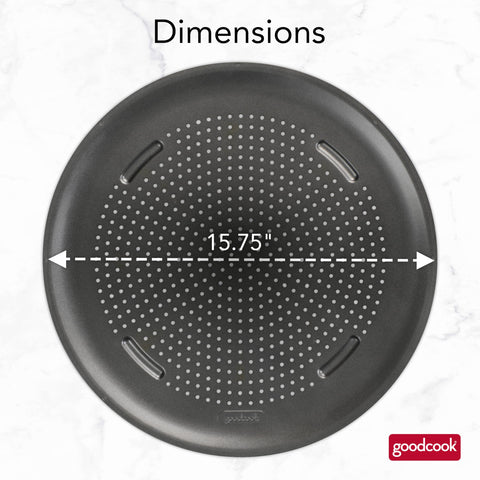 GoodCook AirPerfect elevated feet keep the pan stable while cooling.