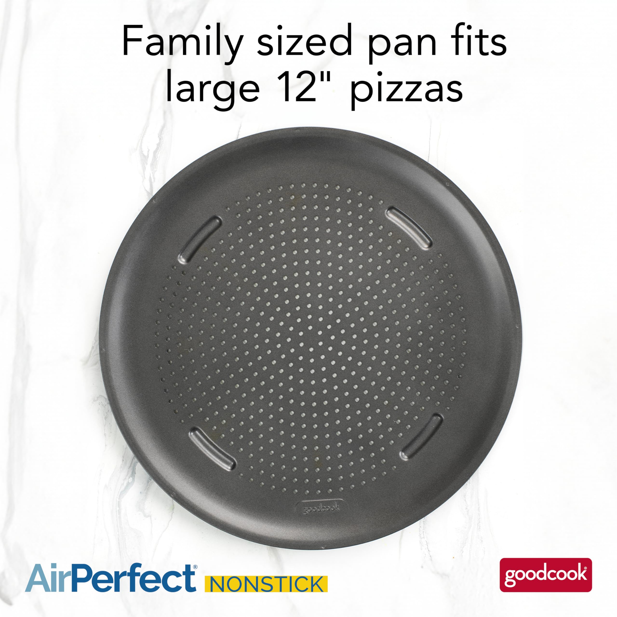 GoodCook AirPerfect nonstick coating enables easy release and cleanup.