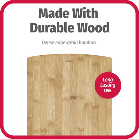 GoodCook bamboo board surface designed to be knife-friendly and safe to use