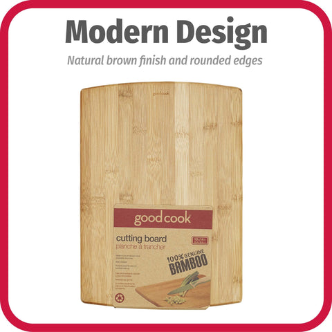 GoodCook bamboo cutting board illustrating moisture and stain resistance