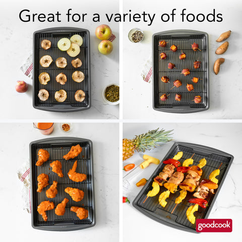 GoodCook nonstick coating provides easy release and PTFE/PFOA-free safety