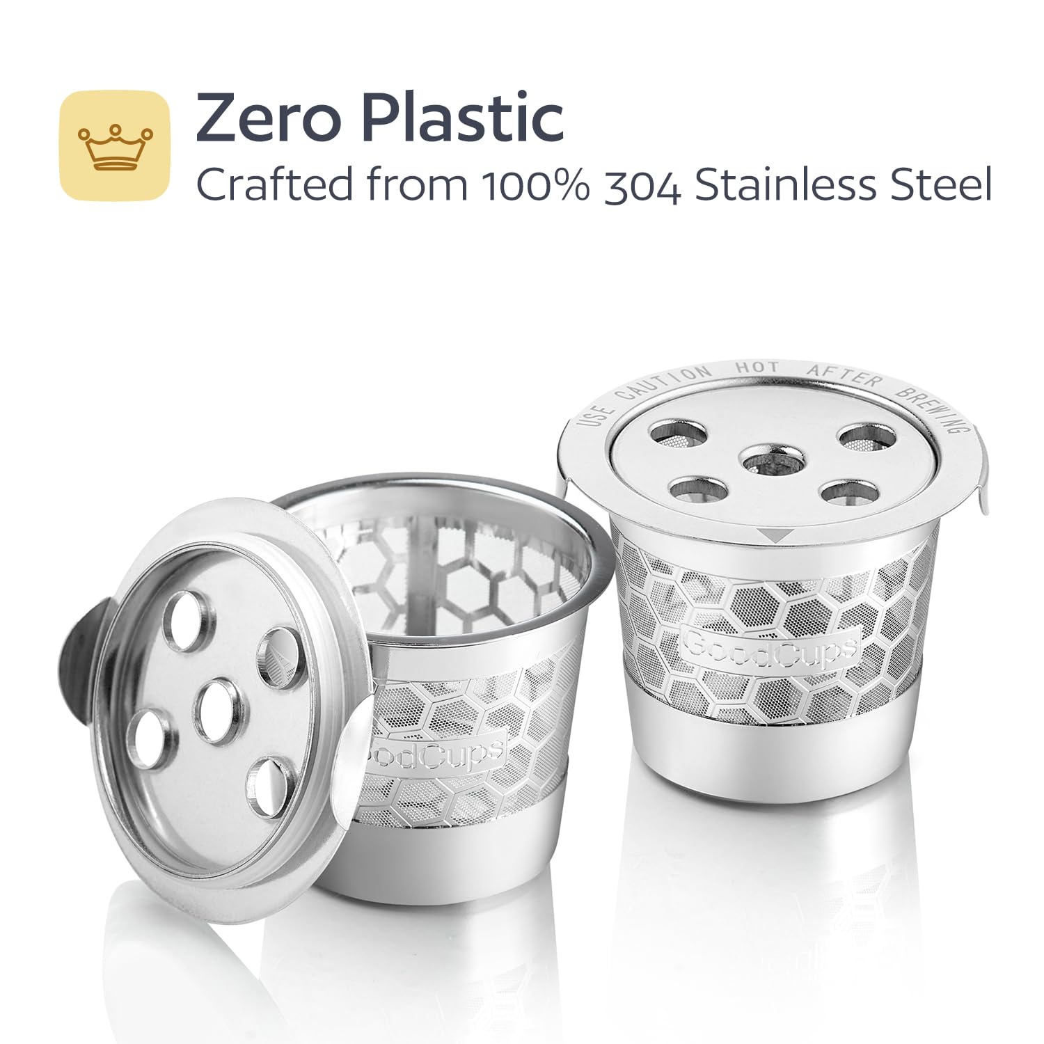 Close-up of stainless steel mesh illustrating Multistream compatibility and filtration quality.