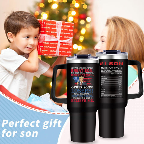 Gooddooes hero son quote tumbler celebrates his warmth and encouragement.