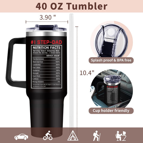 Gooddooes Stepdad Christmas Gift versatile tumbler for travel or home use.