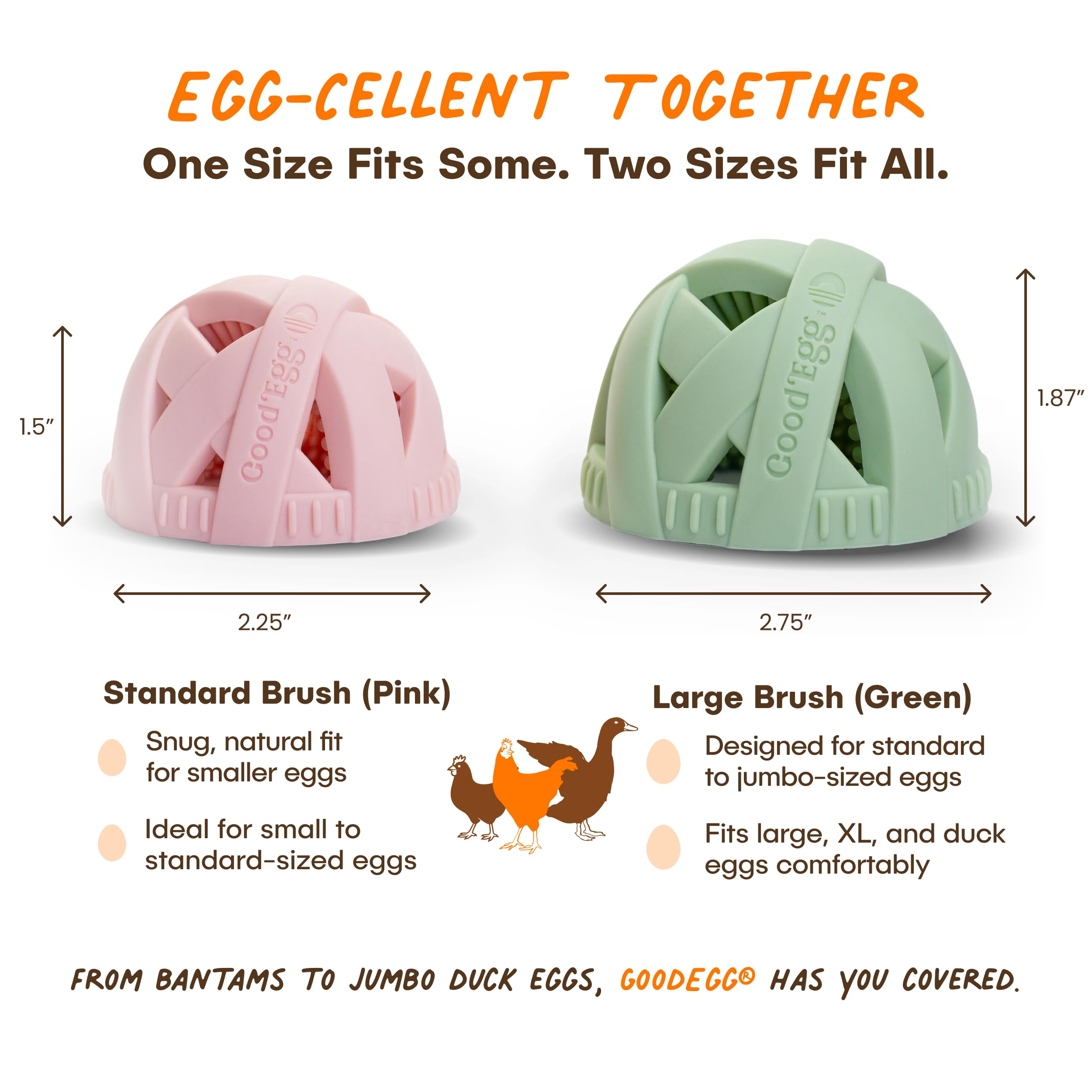 GoodEgg Original Egg Brush dishwasher-safe design for easy cleanup and reuse
