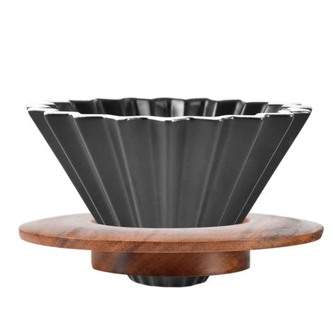 Goodening ceramic coffee dripper with flower shape for a stylish home brew.
