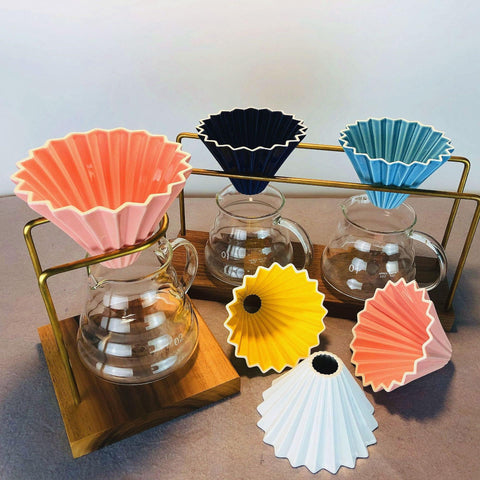 Goodening pour-over setup showcasing ceramic stability for brewing.
