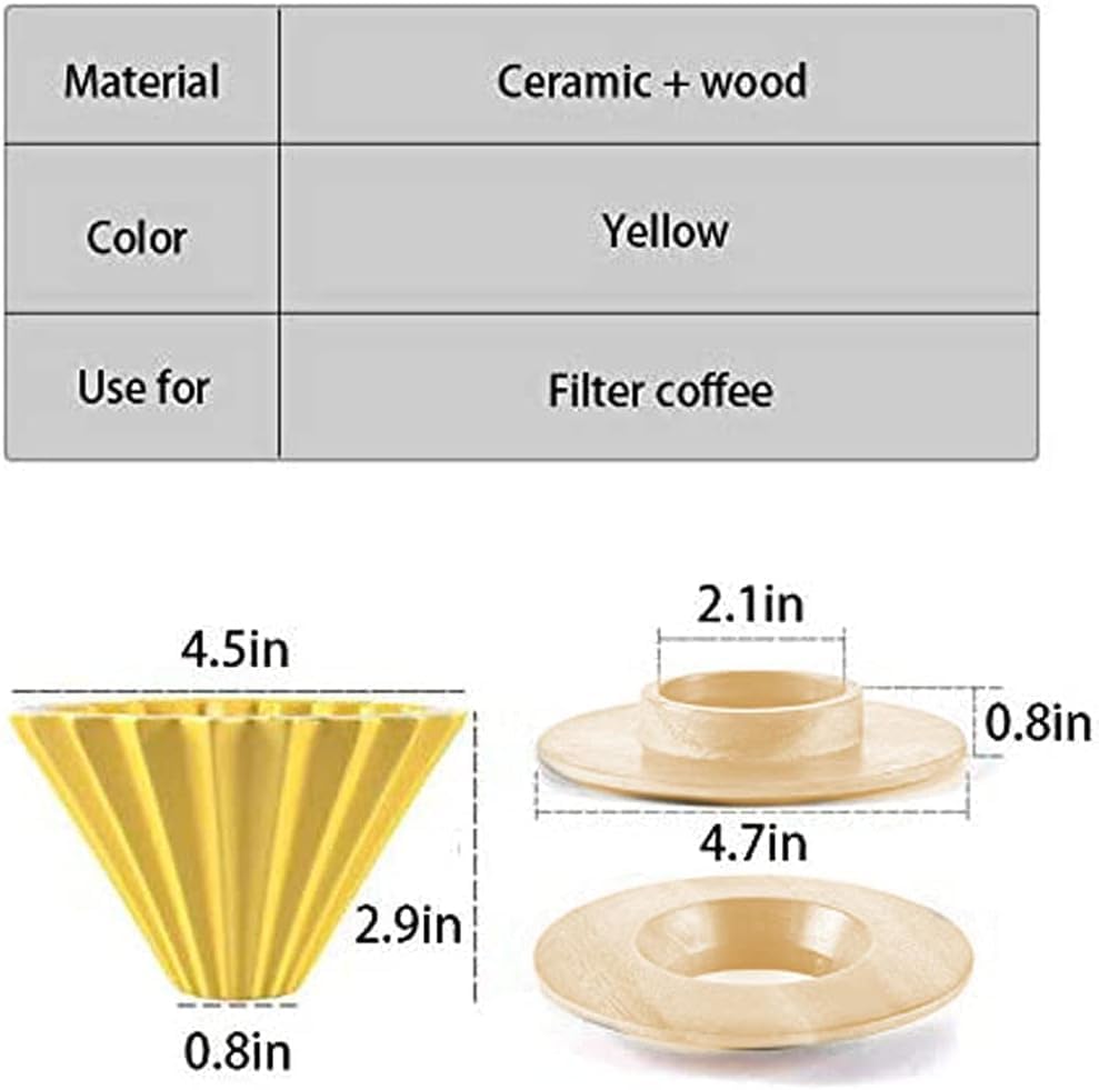 Goodening wood stand for coffee dripper compatible with most cups.