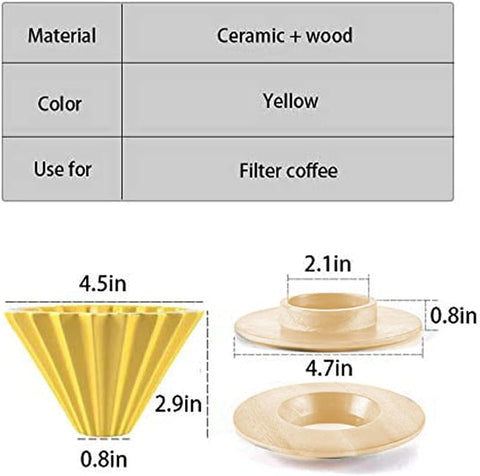 Goodening wood stand for coffee dripper compatible with most cups.