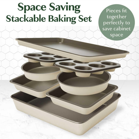 Goodful All-In-One square pans ensure uniform baking and portioning.