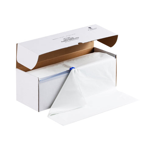 Goodluck 54inch white tablecloth with cutter box ready for on-site sizing